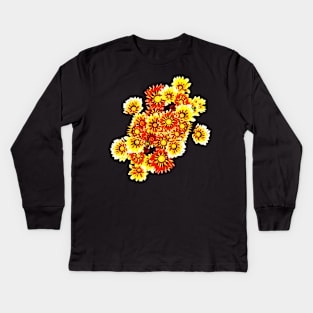 Gazanias in Red and Yellow Transparent Background Kids Long Sleeve T-Shirt